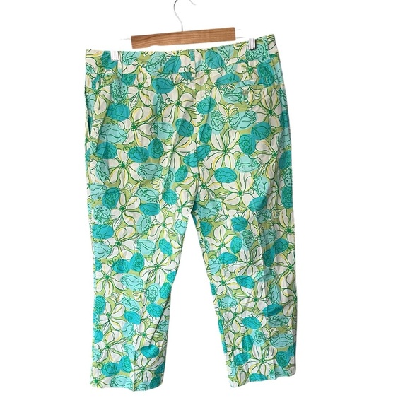 Lilly Pulitzer x Vintage Crab Snail Crustacean Floral Cropped Pants - Picture 3 of 9
